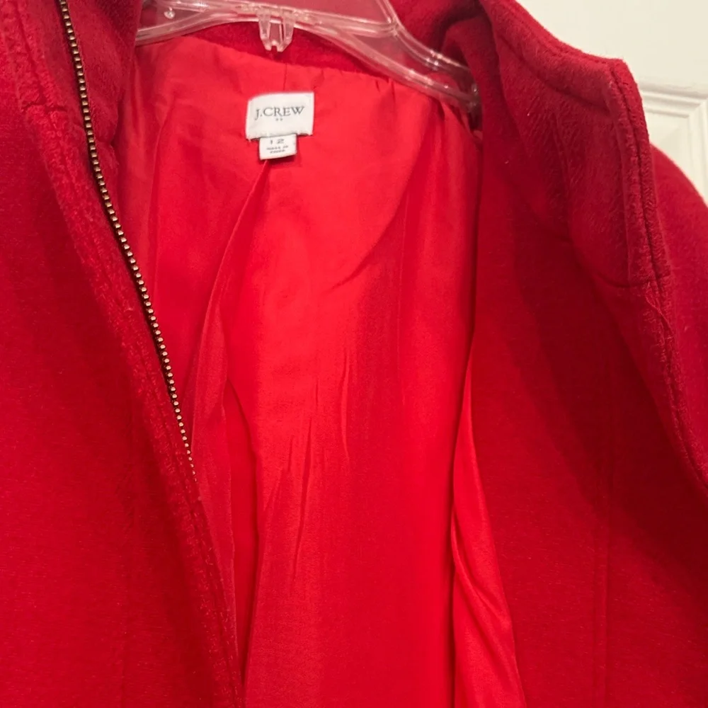 ❤️ J. Crew Women's Red Coat, Beautiful Wool, Size 12, Excellent!! - Picture 6 of 6
